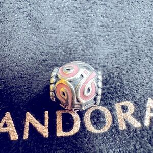 Authentic Pandora Charm Pink Enamel Ribbon Cancer Awareness